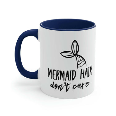 Mermaid Hair Don't Care Ceramic Beach Coffee Mug, 5 Colors Mugs New England Trading Co Navy